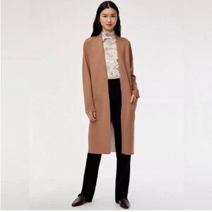 Aritzia Babaton Lance Longline Tan/Camel Wool Knit Cardigan